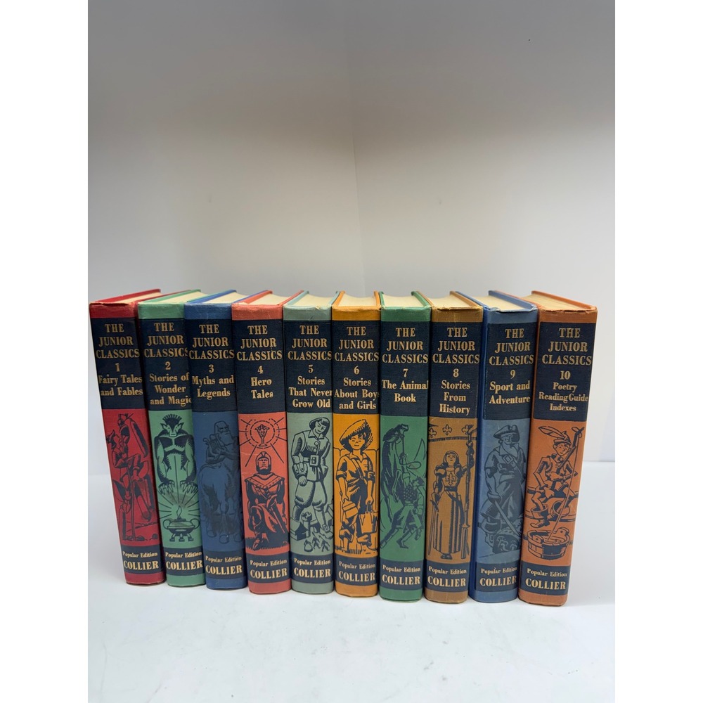 The Junior Classics Collier 10 Volume Book Set Vintage Popular Edition Hardcover